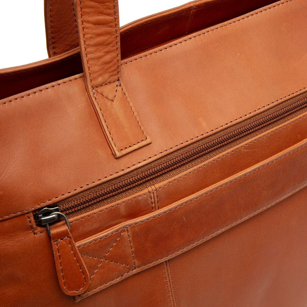 Leather Tote Bag Cognac Osira