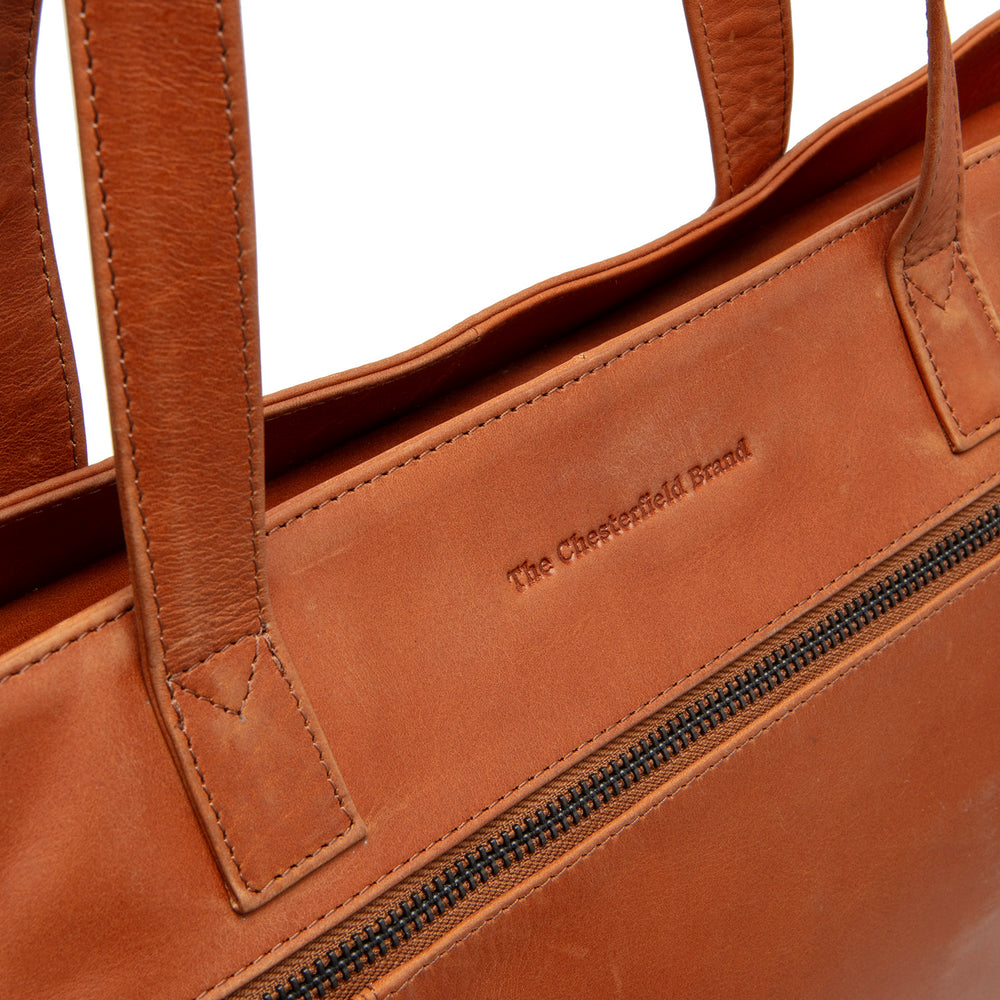 Leather Tote Bag Cognac Osira