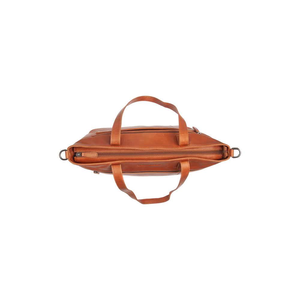 Leather Tote Bag Cognac Osira