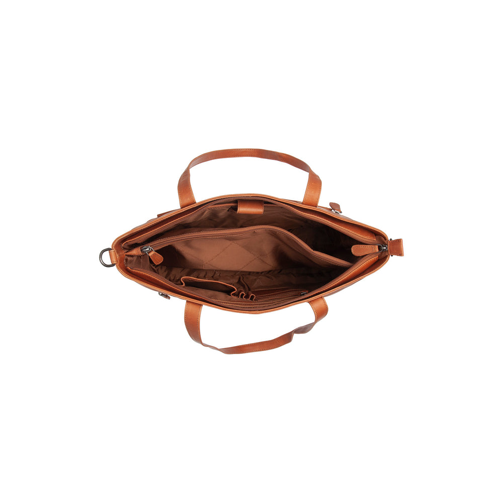 Leather Tote Bag Cognac Osira
