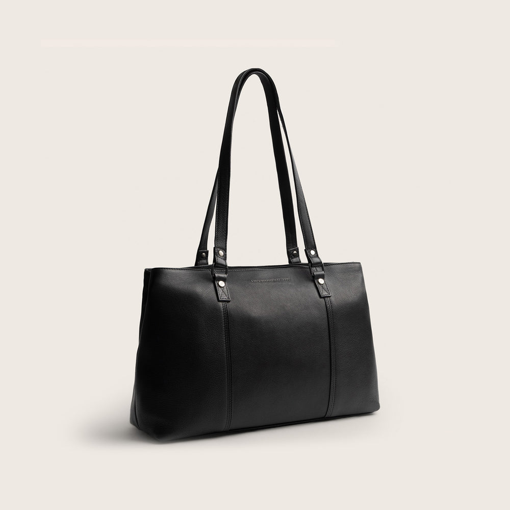 Sac Cabas en Cuir Noir Alverino