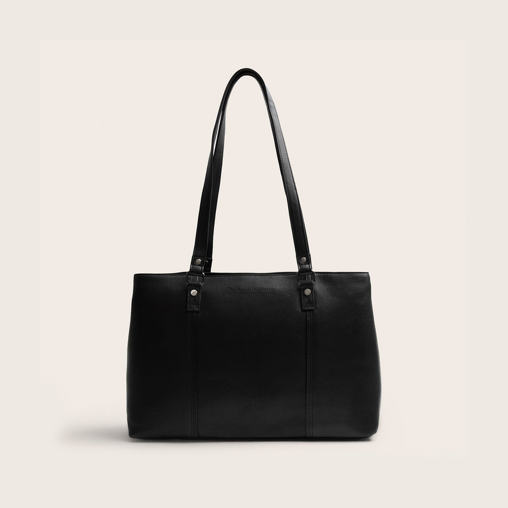 Sac Cabas en Cuir Noir Alverino