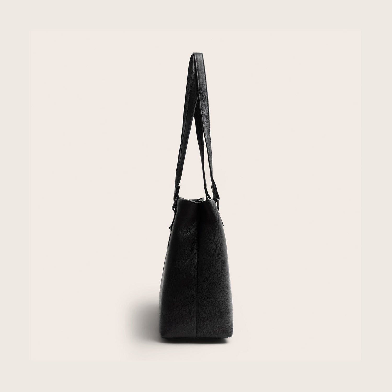 Leder Shopper Schwarz Alverino