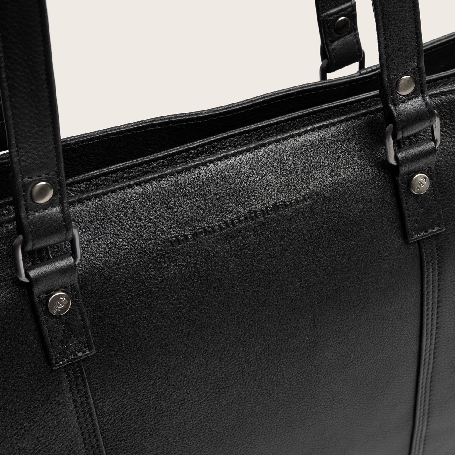 Leder Shopper Schwarz Alverino