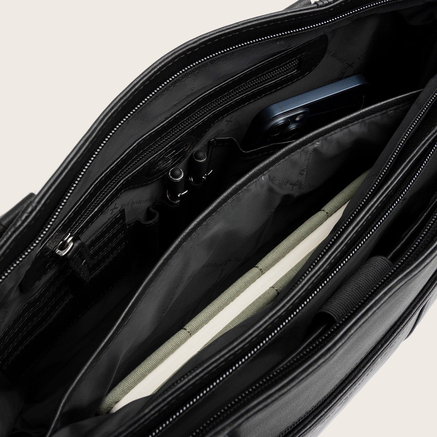 Leder Shopper Schwarz Alverino