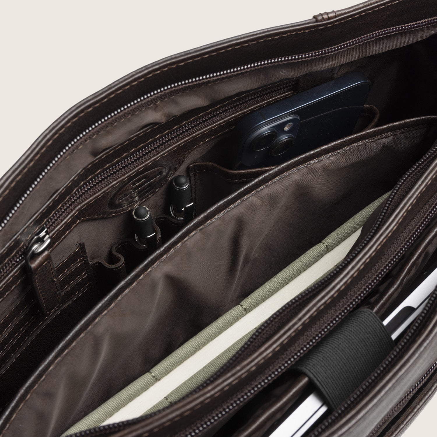 Leder Shopper Braun Alverino