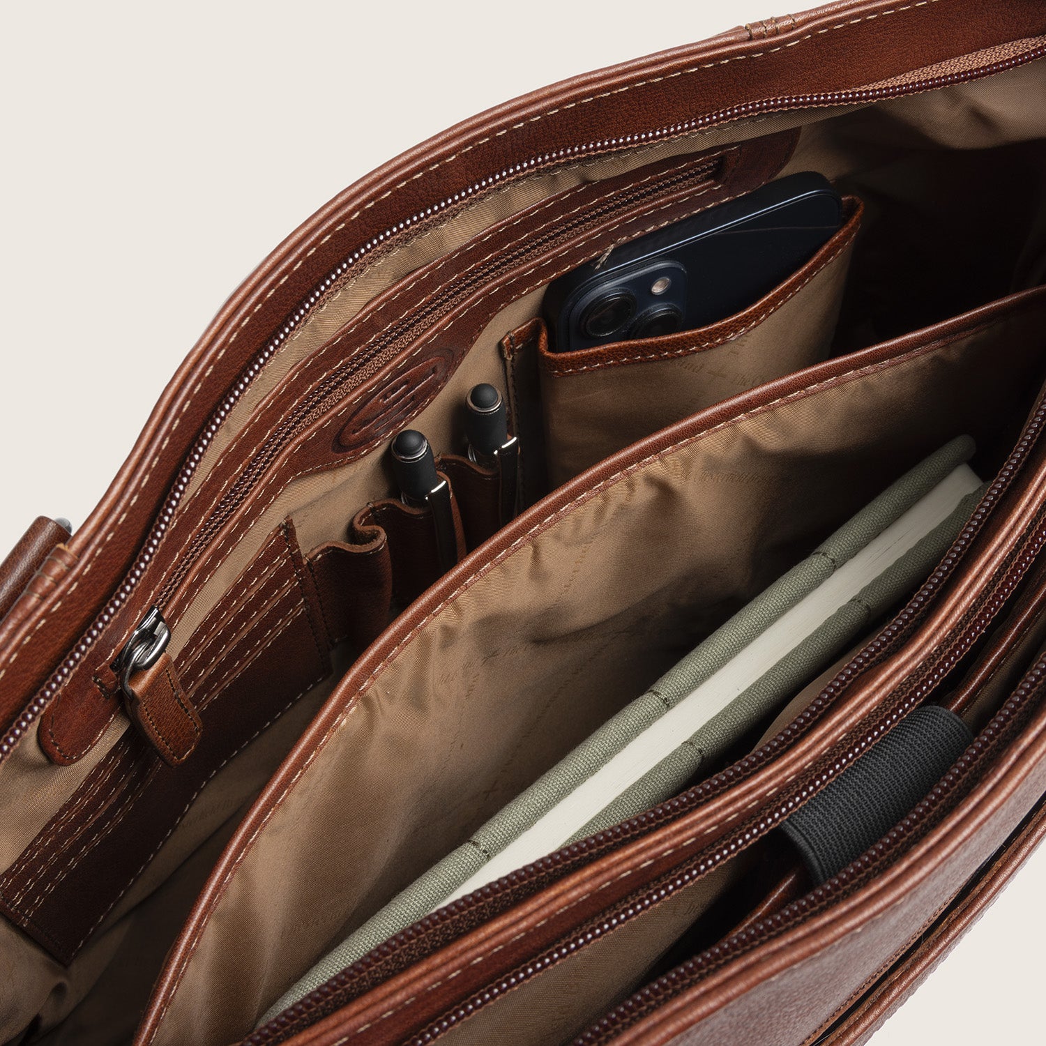Sac Cabas en Cuir Cognac Alverino