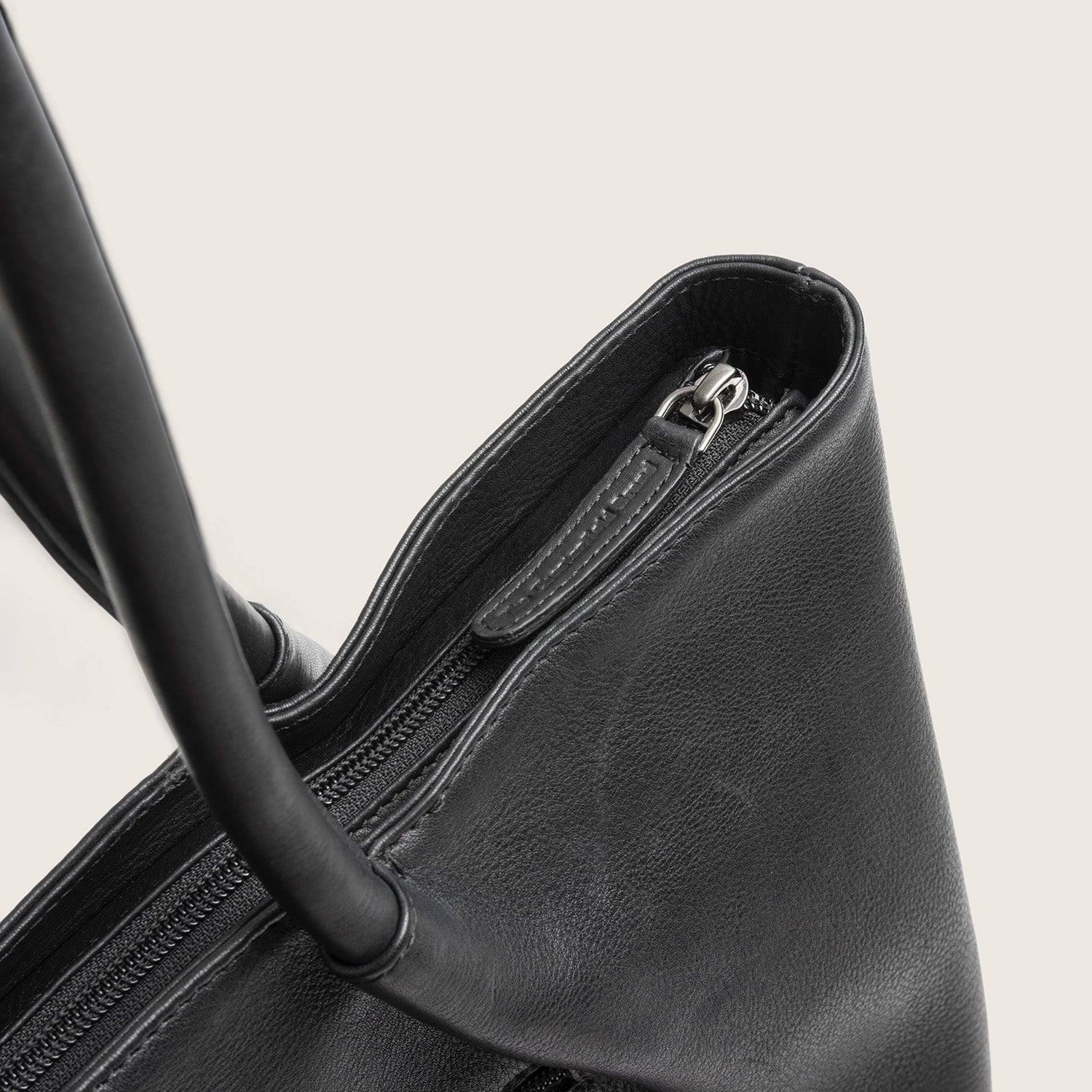 Leder Shopper Schwarz Vespera