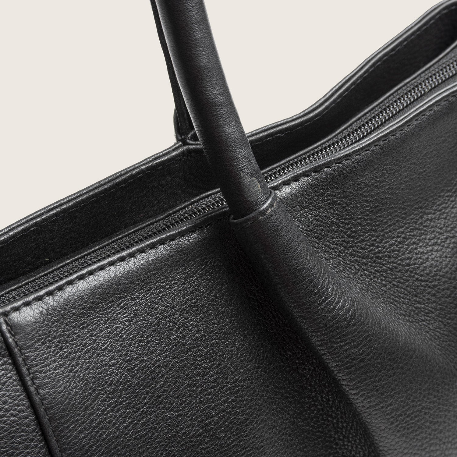 Leder Shopper Schwarz Vespera