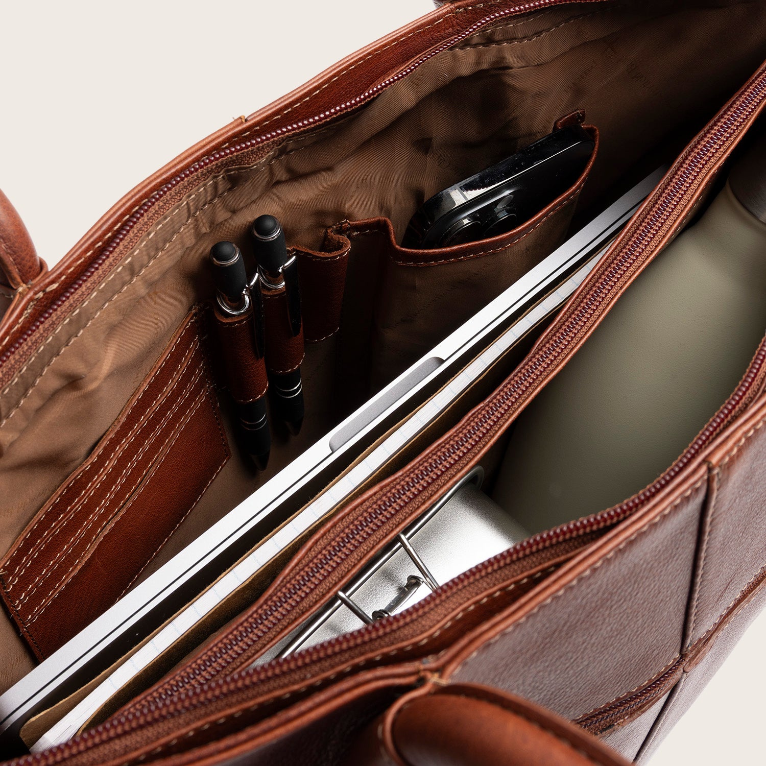 Sac Cabas en Cuir Cognac Vespera