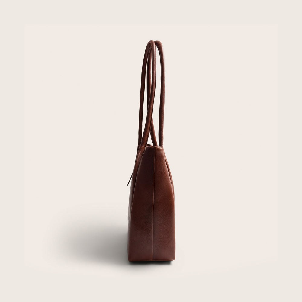 Sac Cabas en Cuir Cognac Vespera