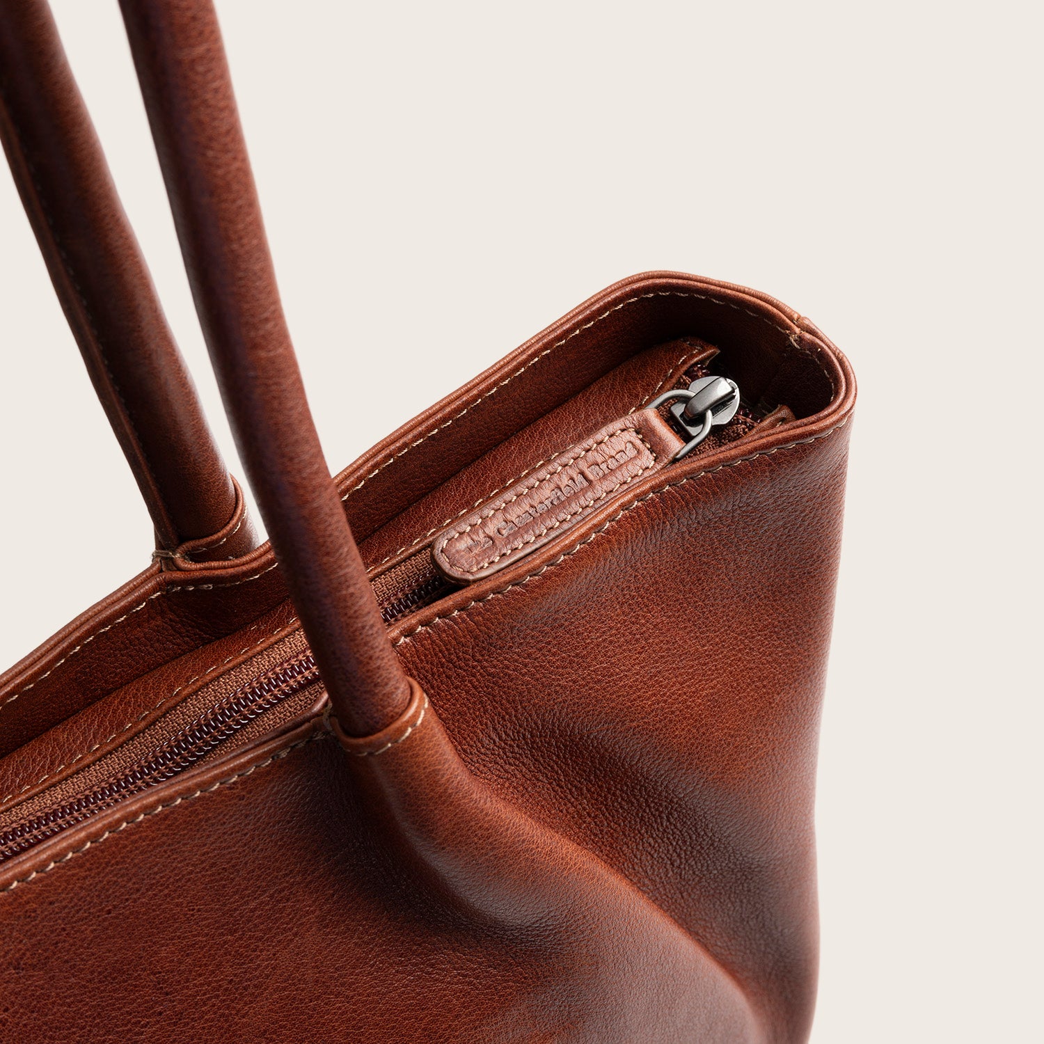 Sac Cabas en Cuir Cognac Vespera