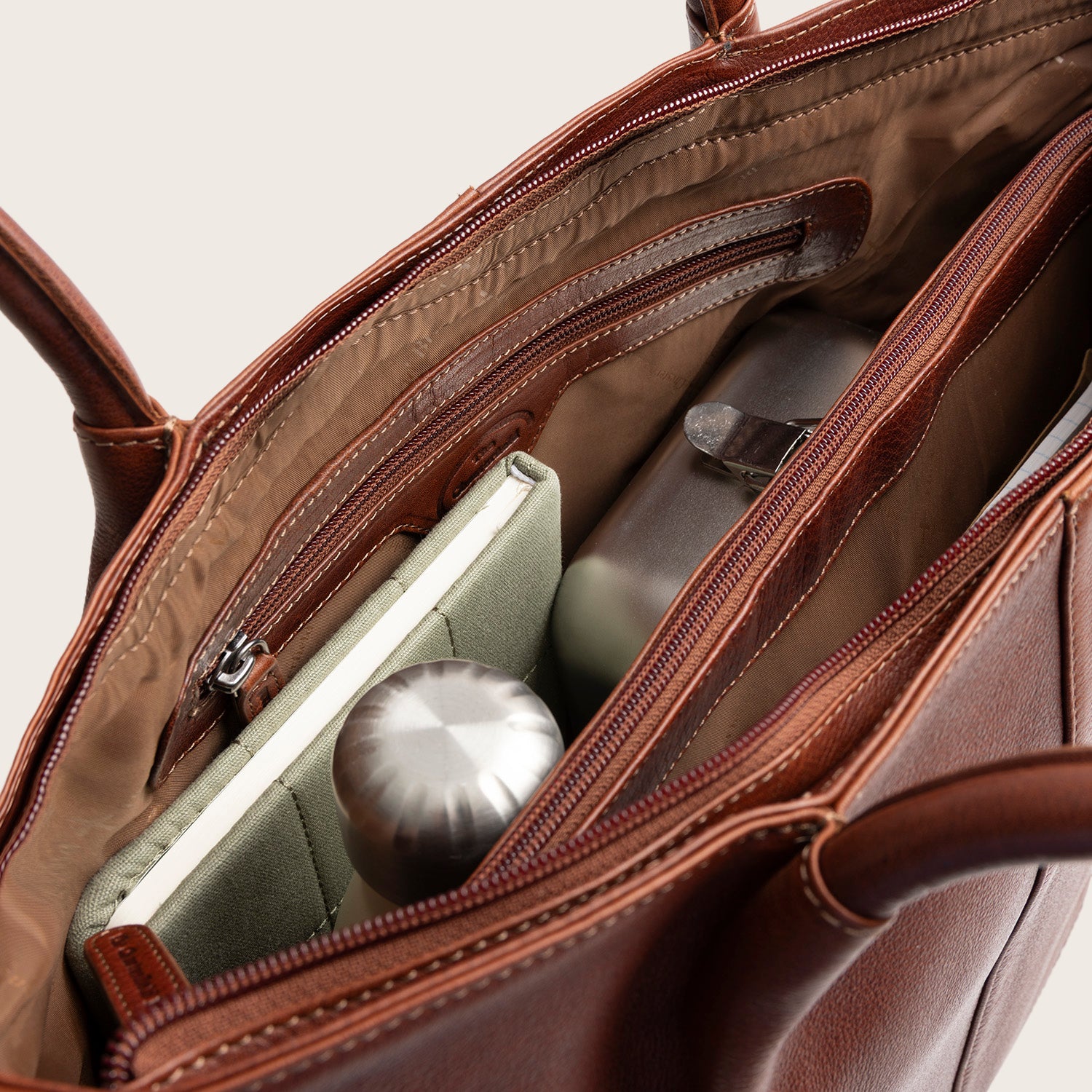 Sac Cabas en Cuir Cognac Vespera