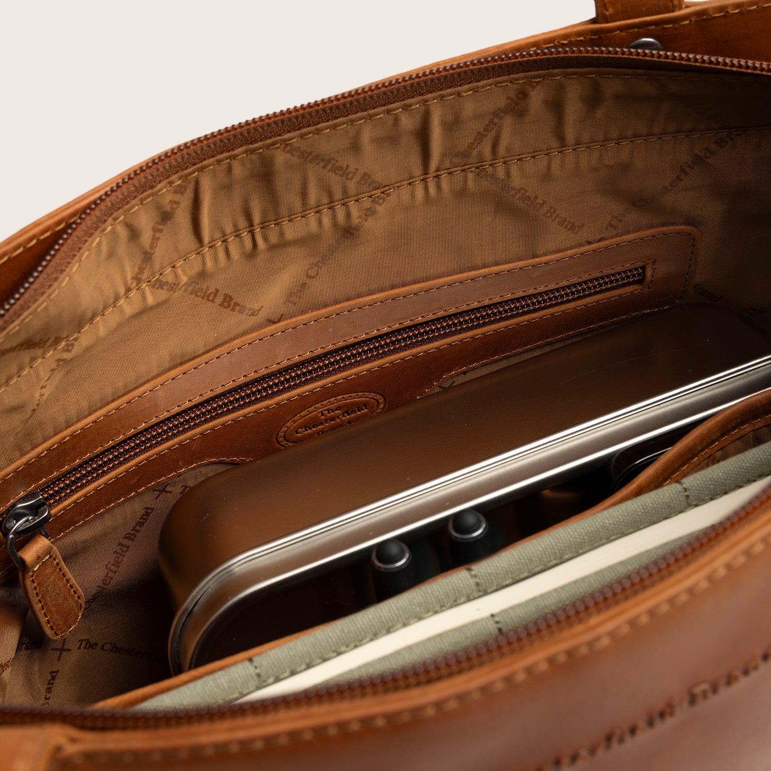 Leather Tote Bag Cognac Anira
