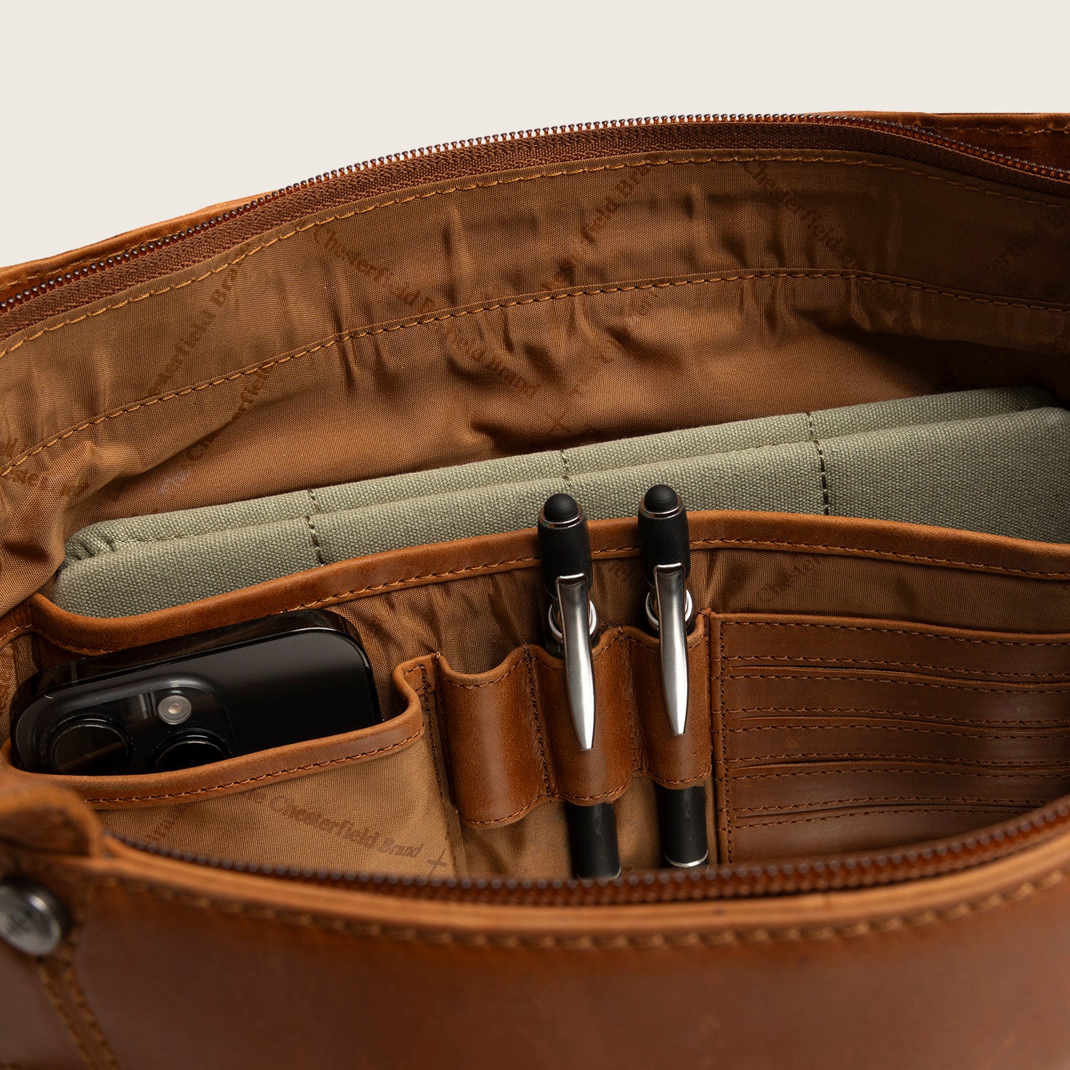 Leather Tote Bag Cognac Anira