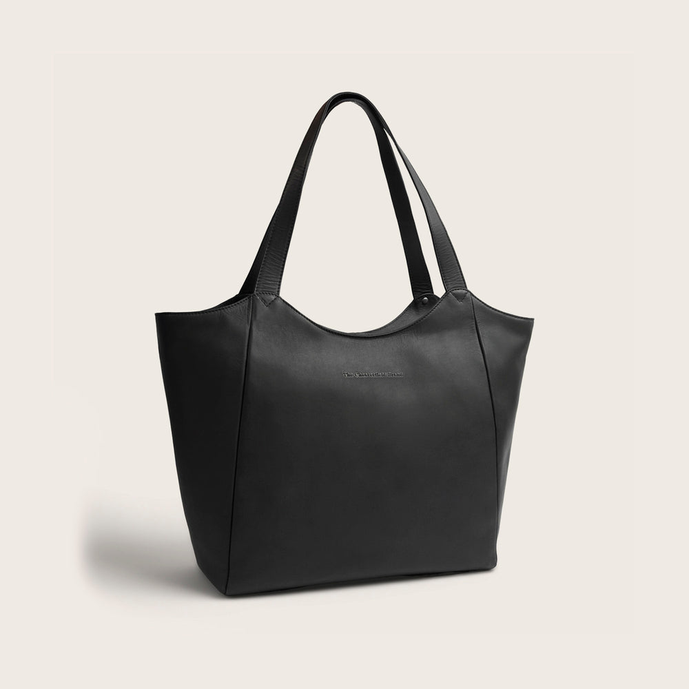 Sac Cabas en Cuir Noir Mireya