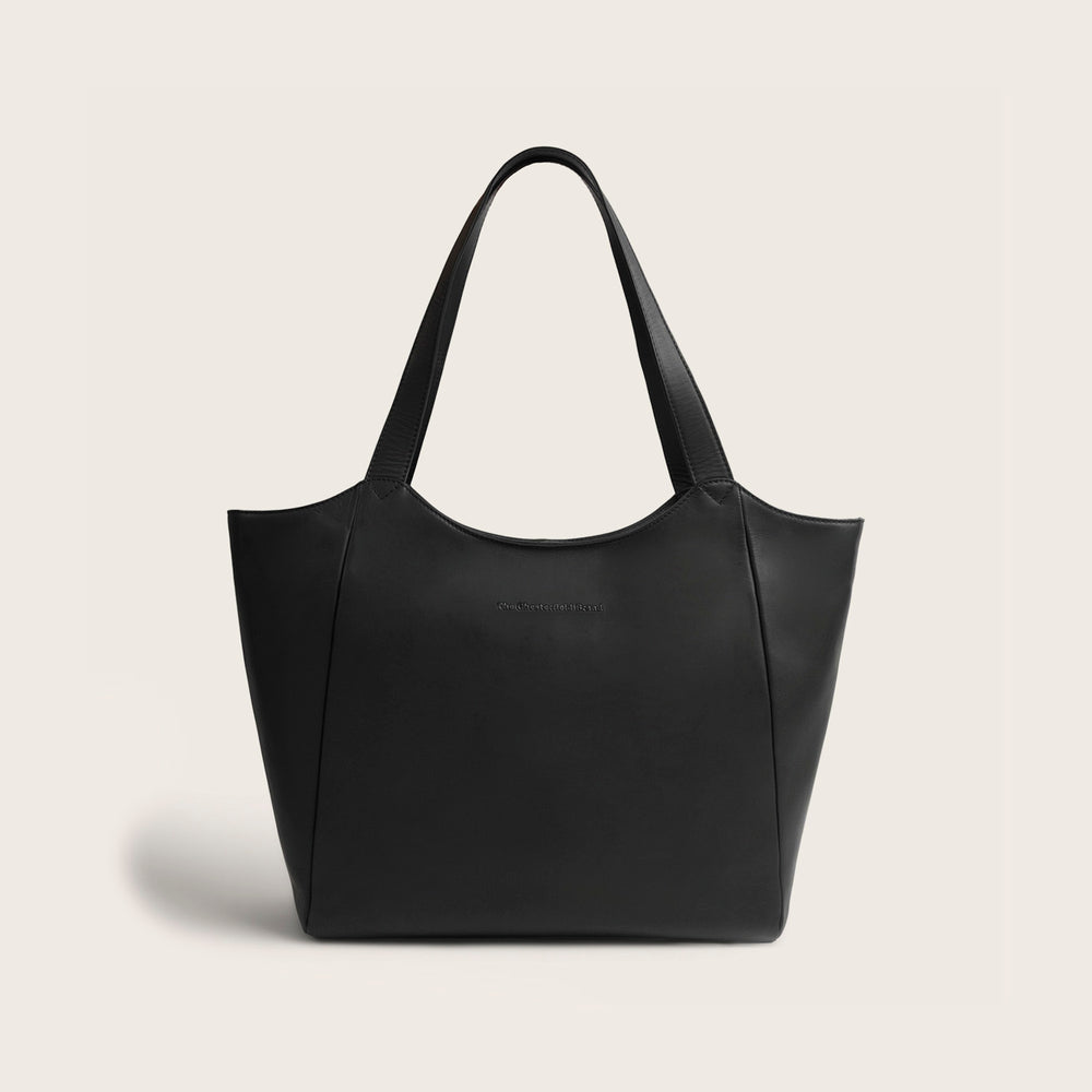 Sac Cabas en Cuir Noir Mireya