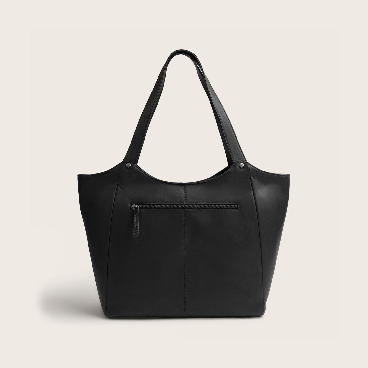 Sac Cabas en Cuir Noir Mireya