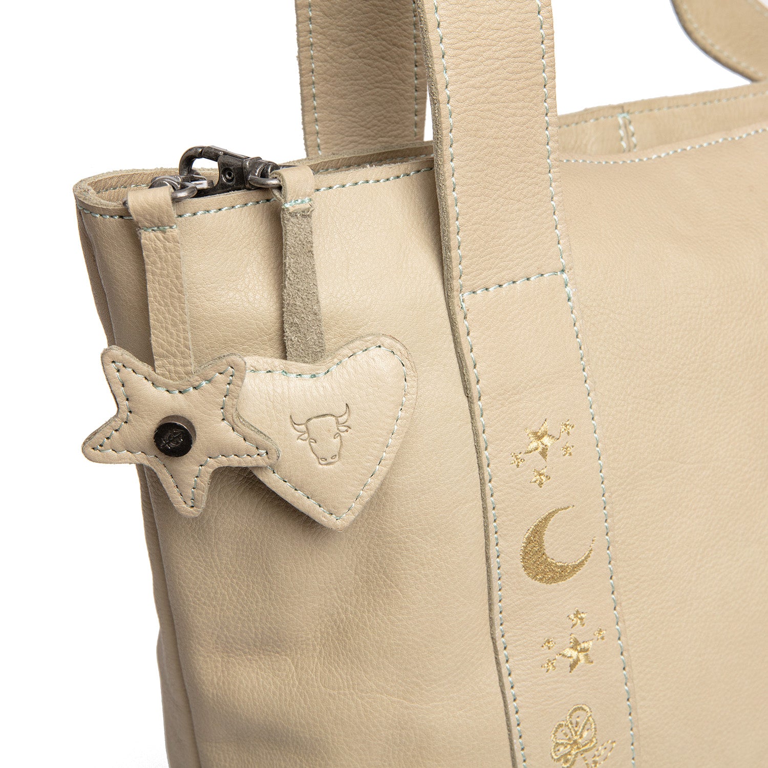 Cabas en Cuir Vert Océan Heatherly