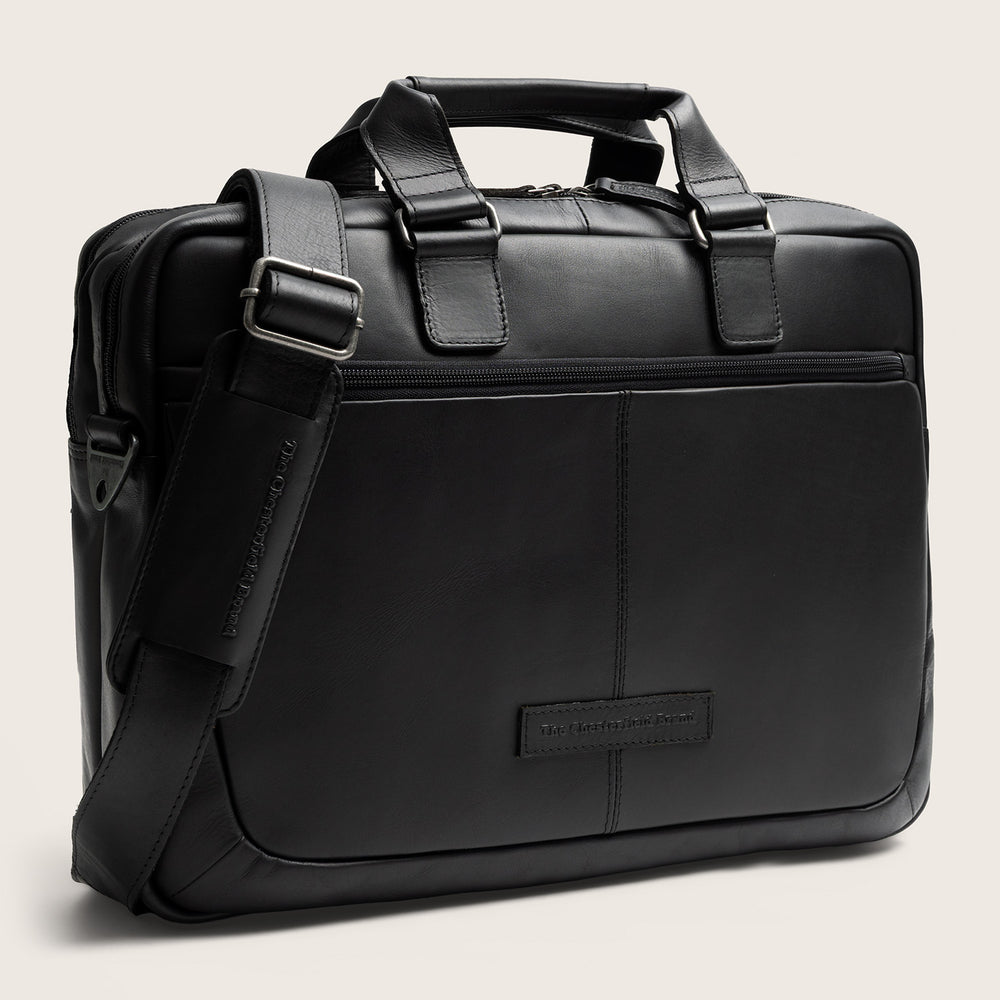 Leren Laptoptas Zwart Seth