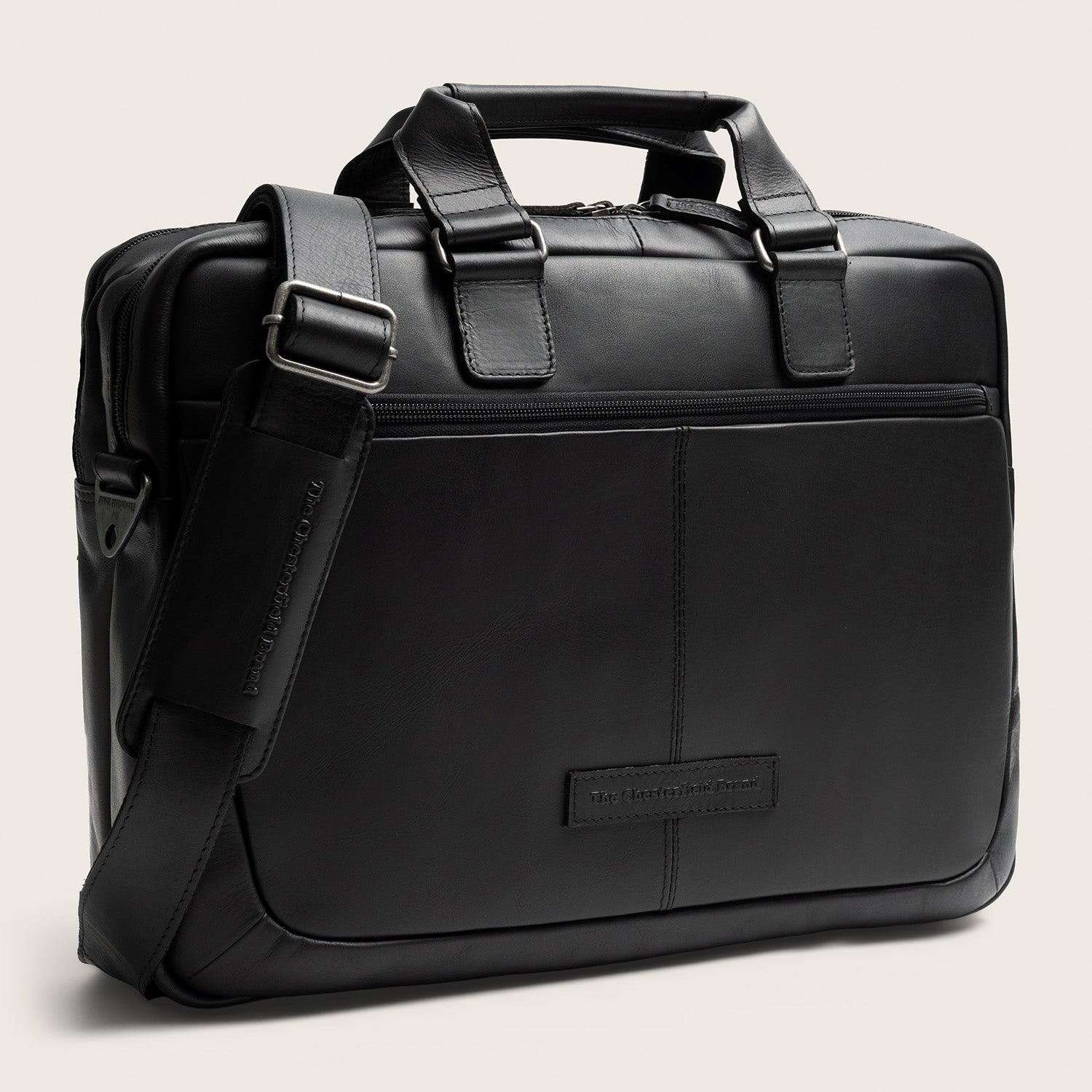 Leren Laptoptas Zwart Seth