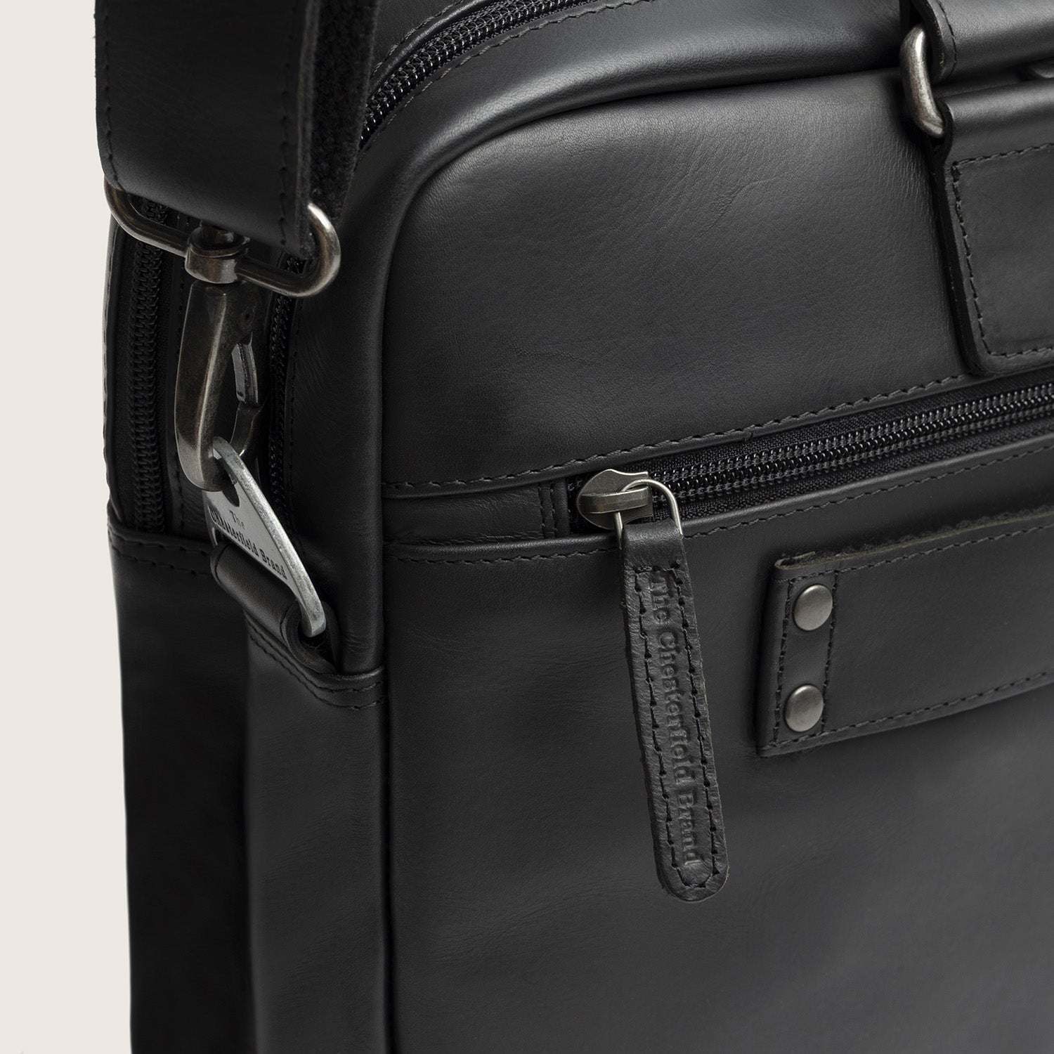 Leren Laptoptas Zwart Seth