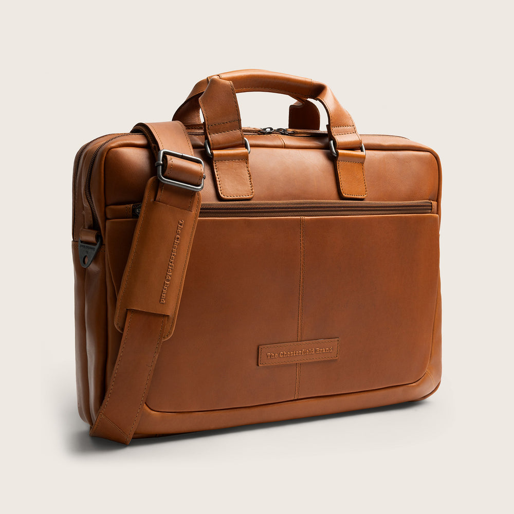 Leder Laptoptasche Cognac Seth