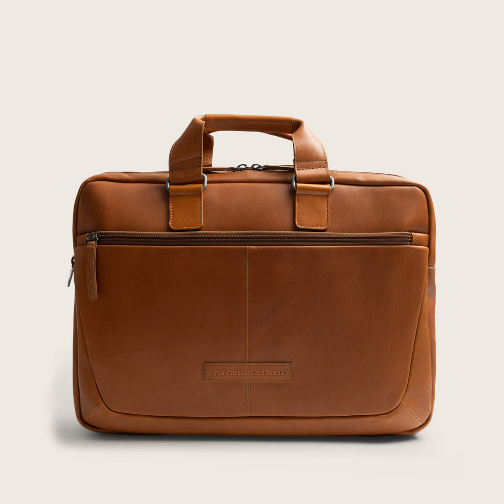 Leder Laptoptasche Cognac Seth