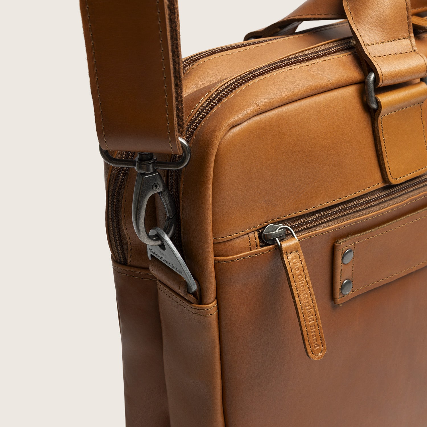 Leren Laptoptas Cognac Seth
