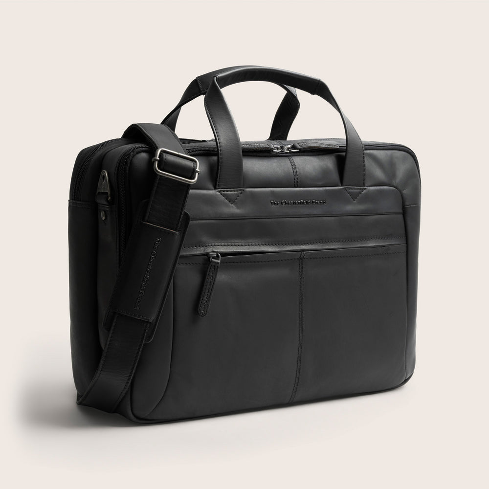 Leather Laptop Bag Black Ryan