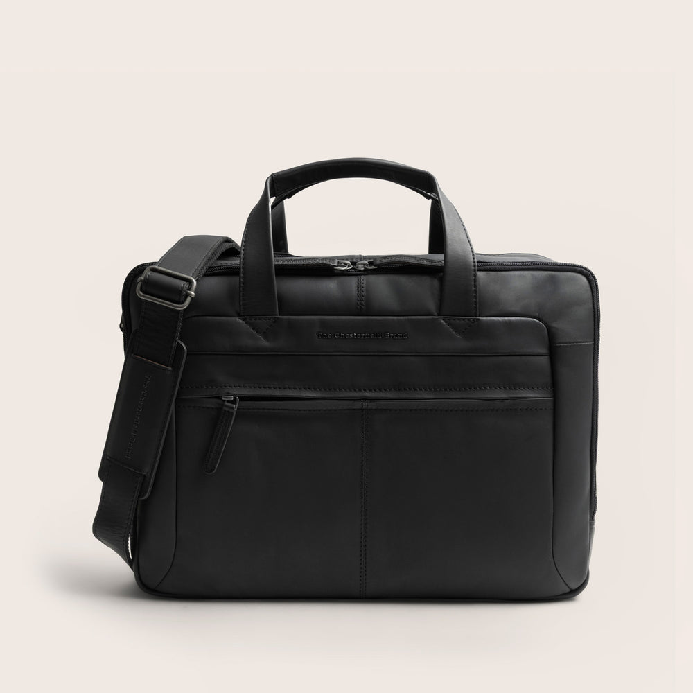 Leather Laptop Bag Black Ryan