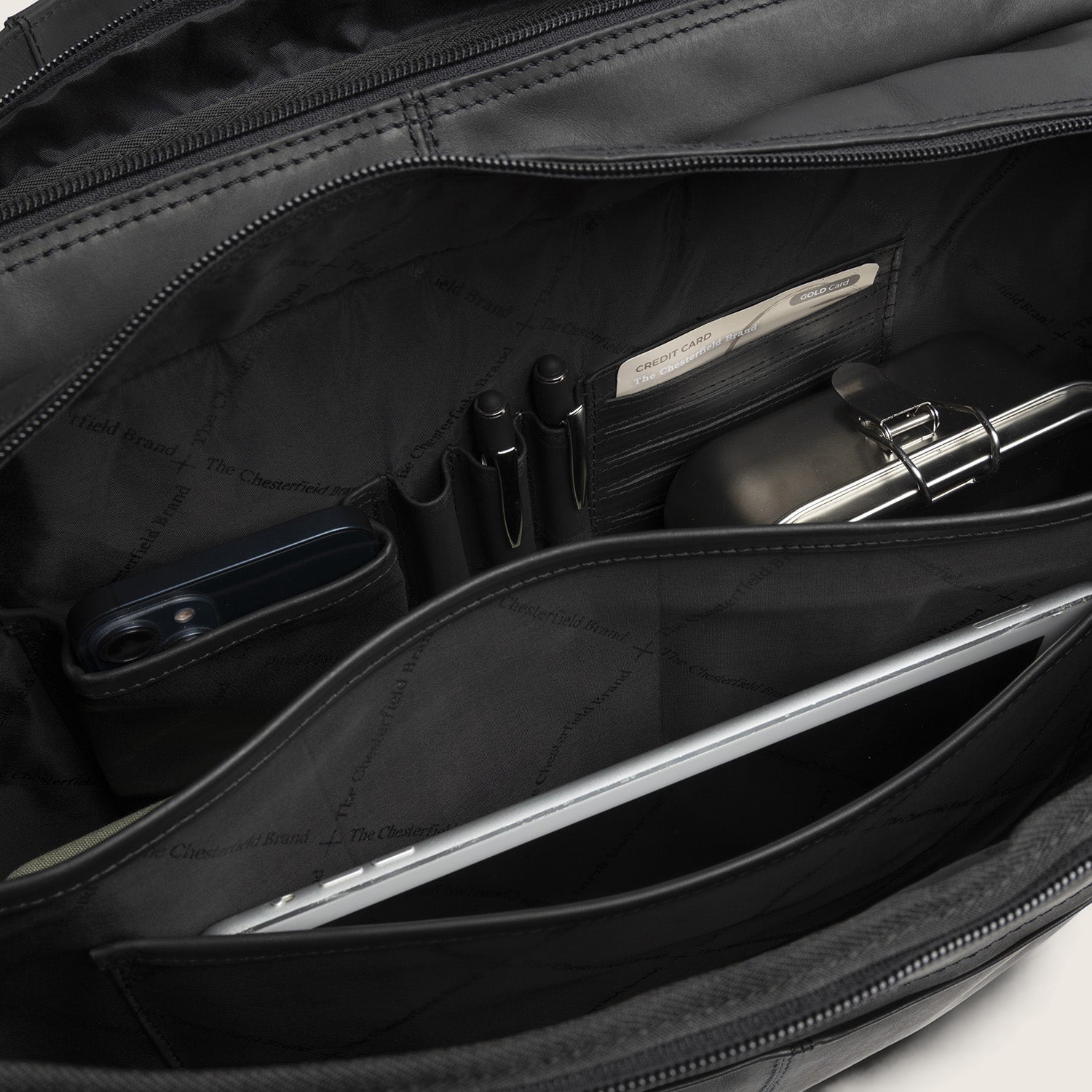Leder Laptoptasche Schwarz Ryan