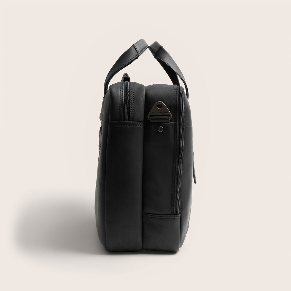 Leather Laptop Bag Black Ryan