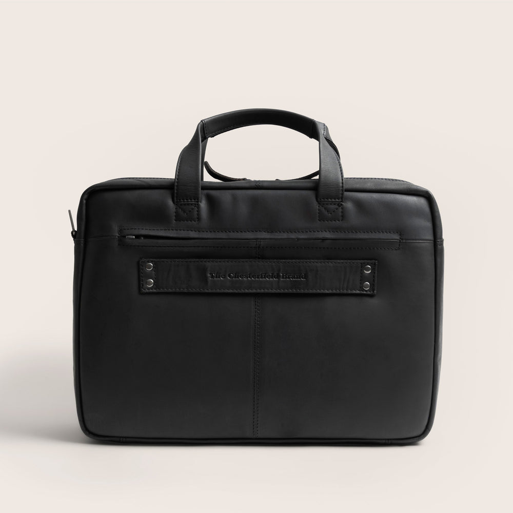Leather Laptop Bag Black Ryan
