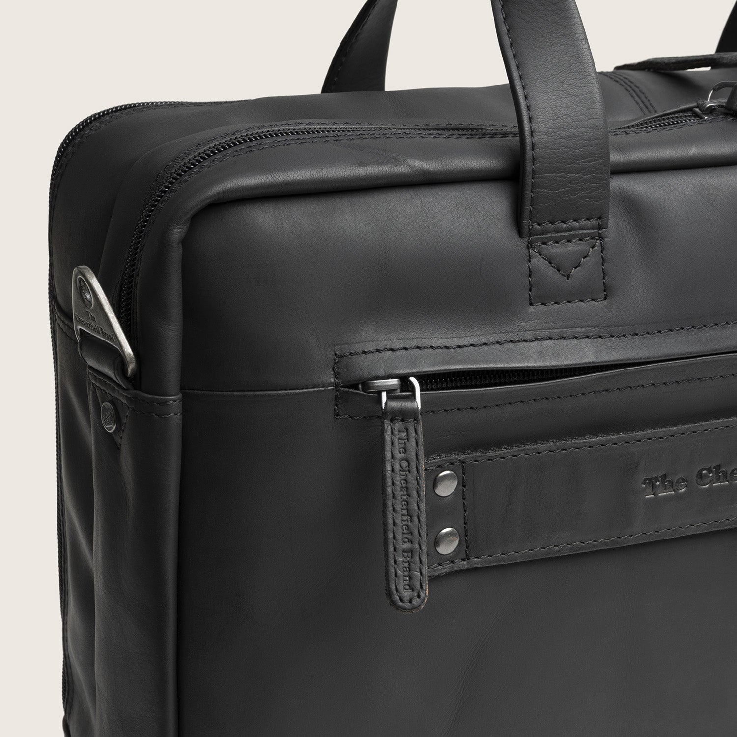 Leder Laptoptasche Schwarz Ryan