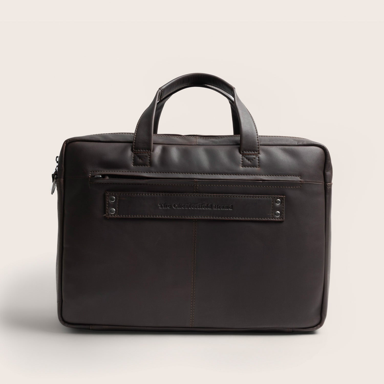 Leren Laptoptas Bruin Ryan, achteraanzicht