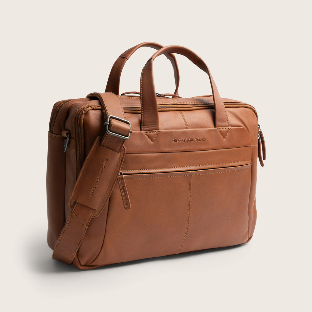 Leather Laptop Bag Cognac Ryan