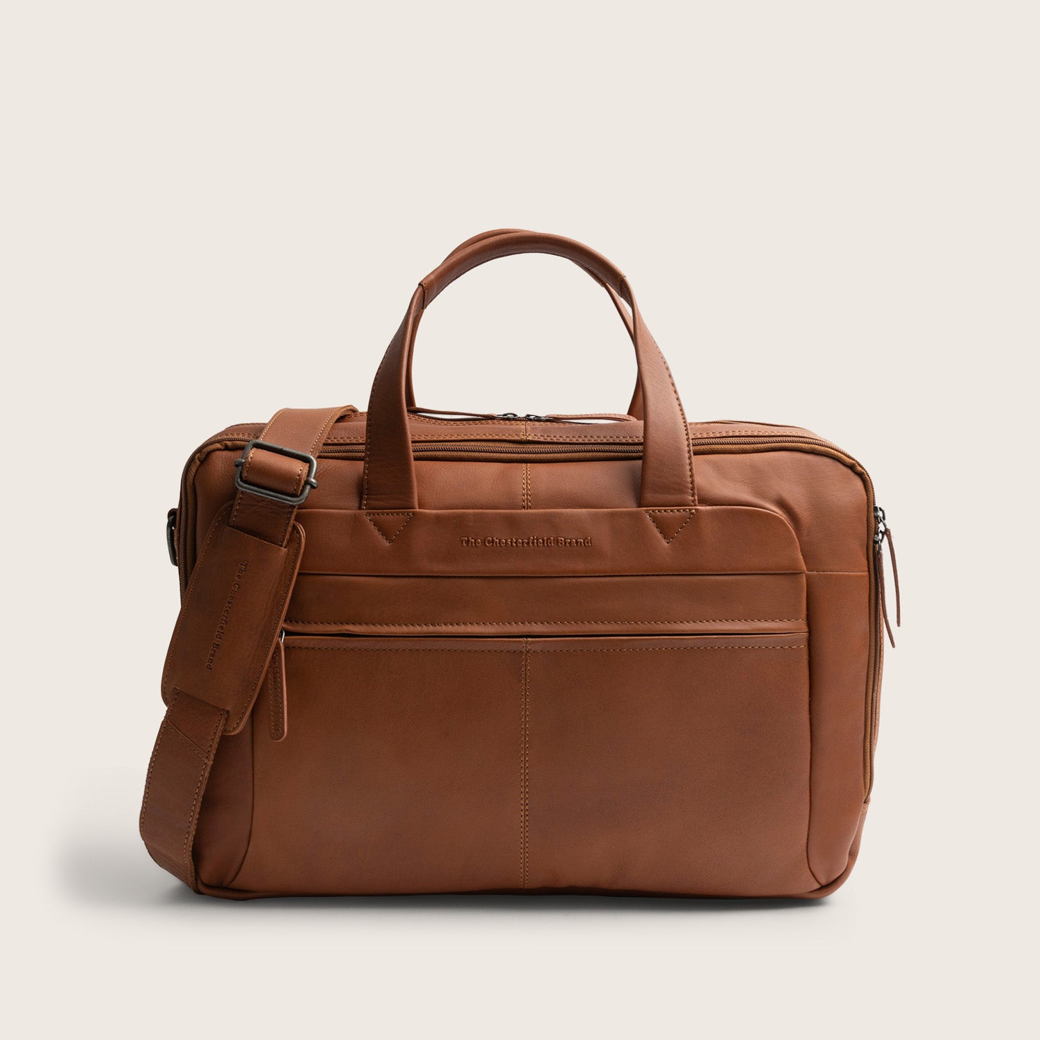 Leather Laptop Bag Cognac Ryan