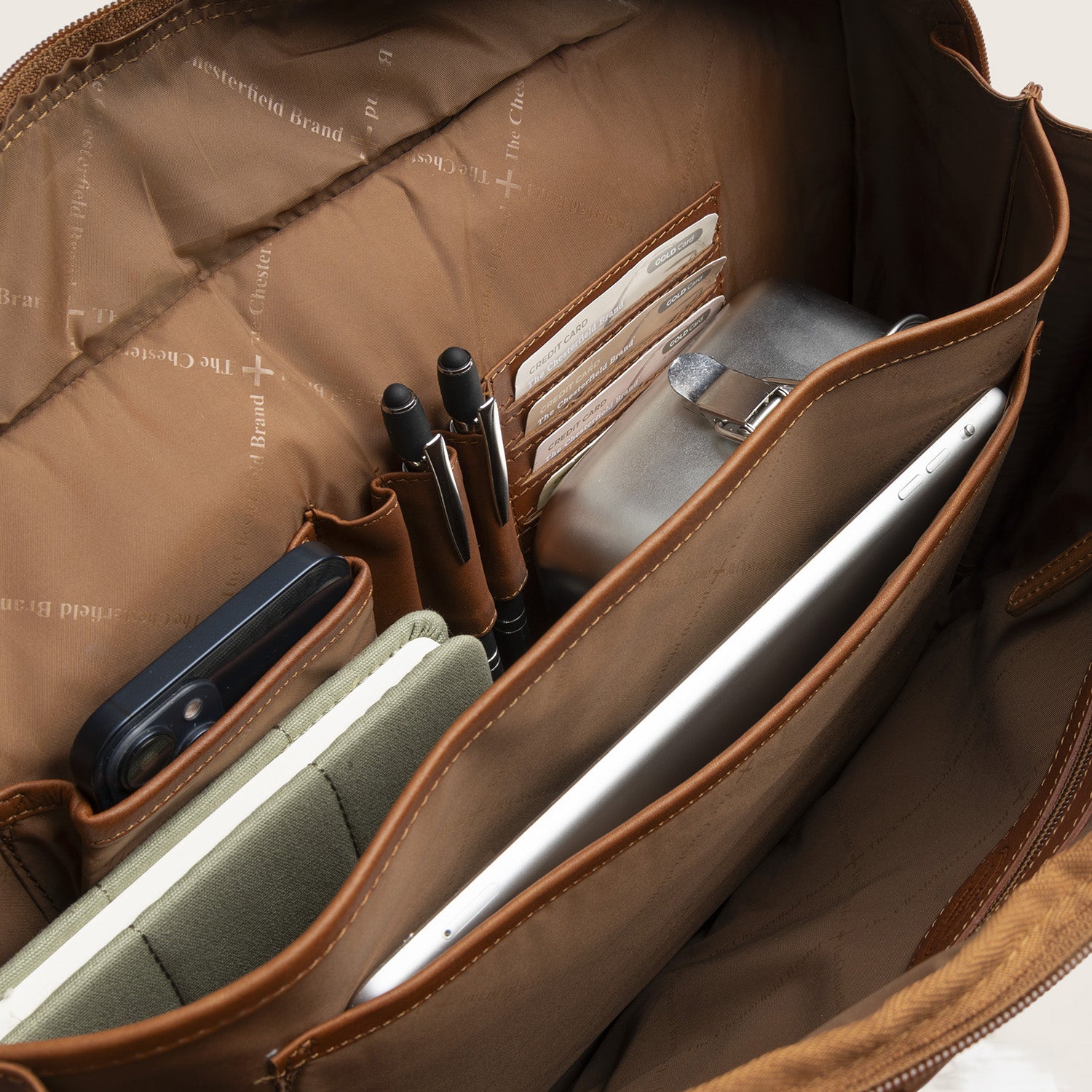 Leather Laptop Bag Cognac Ryan