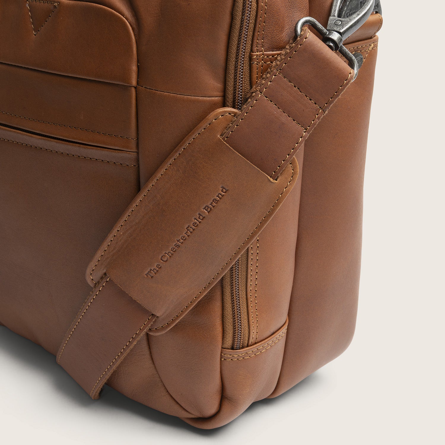 Leather Laptop Bag Cognac Ryan