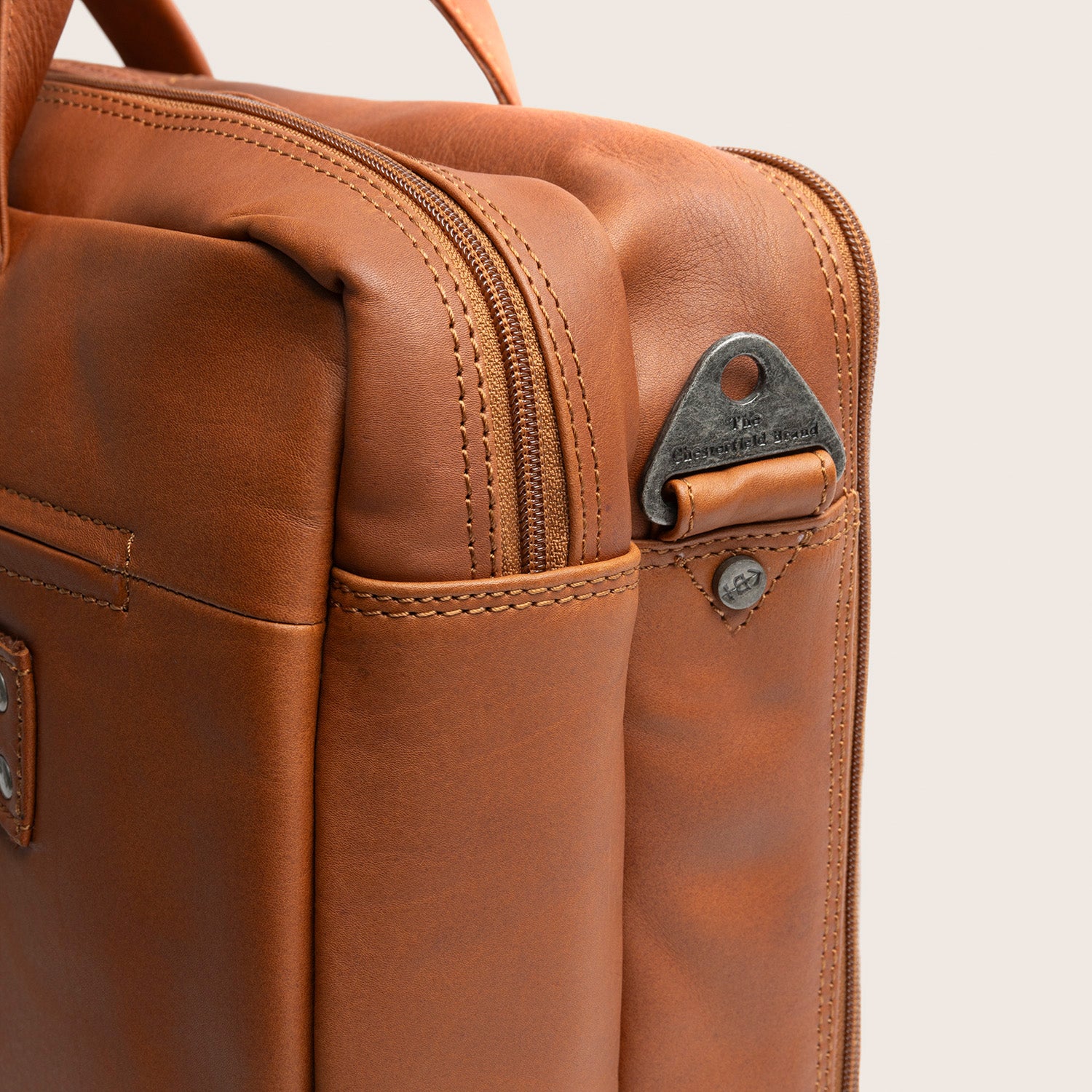 Leather Laptop Bag Cognac Ryan