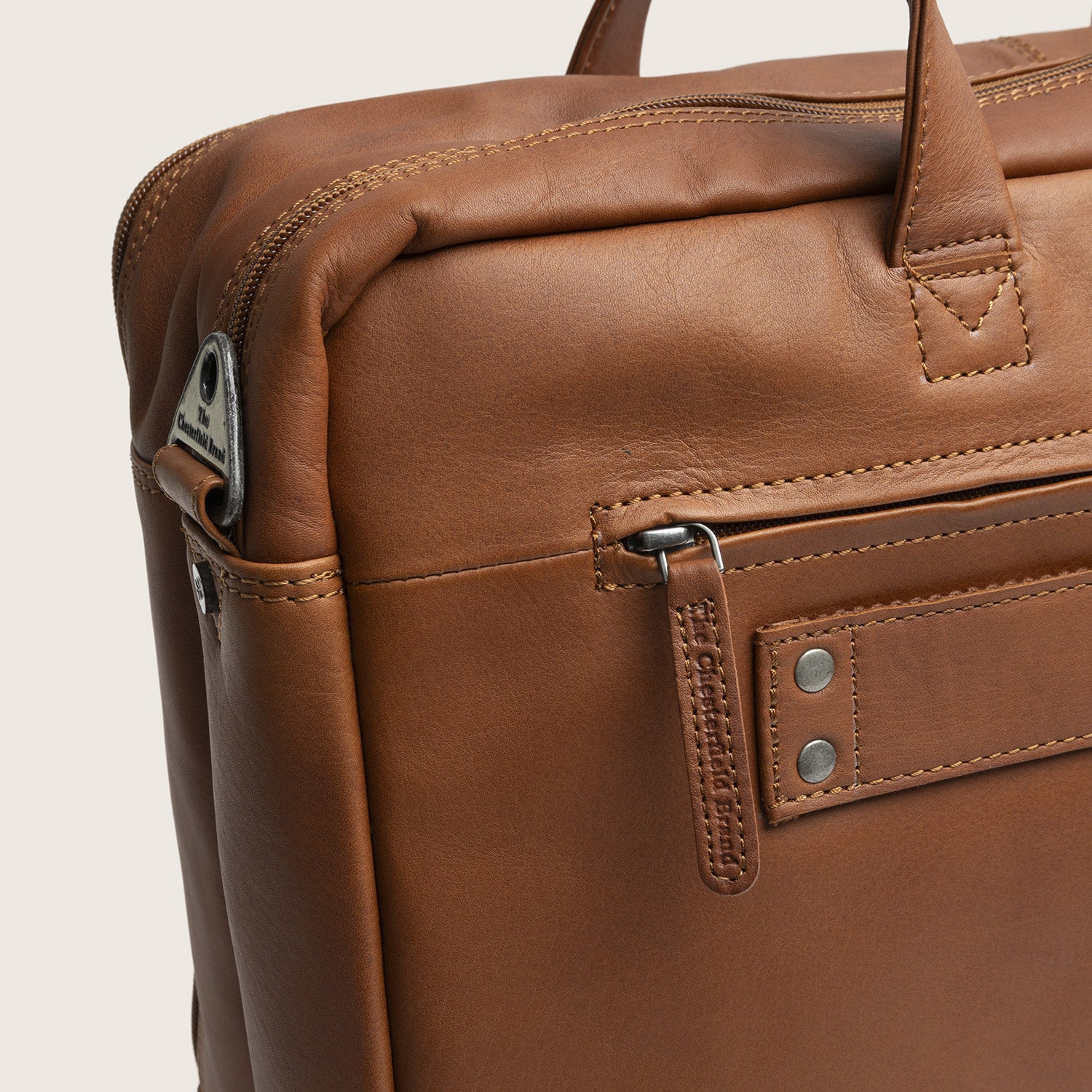 Leather Laptop Bag Cognac Ryan