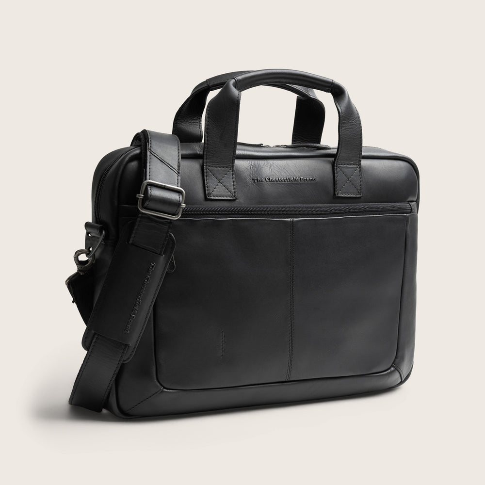 Sacoche Ordinateur en Cuir Noir Calvi