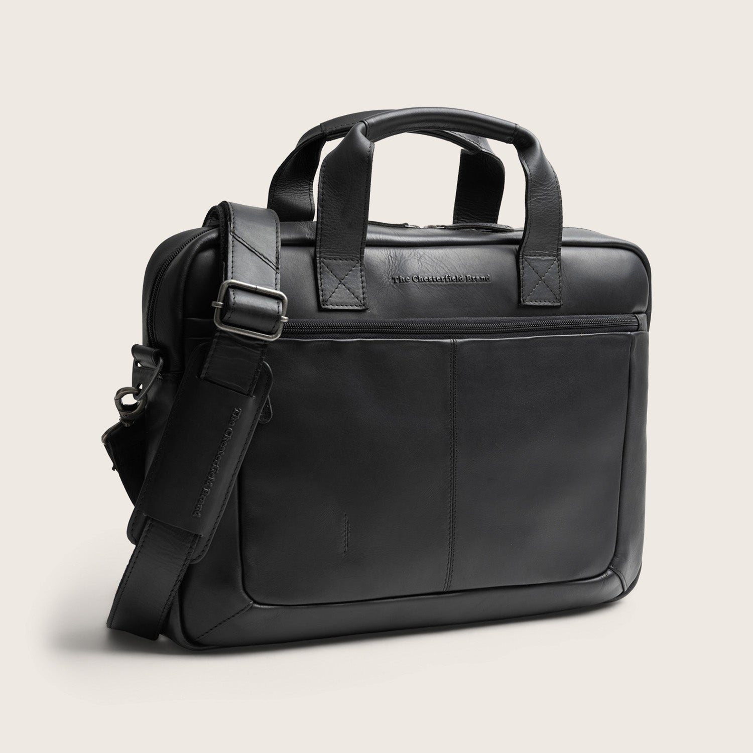 Leder Laptoptasche Schwarz Calvi