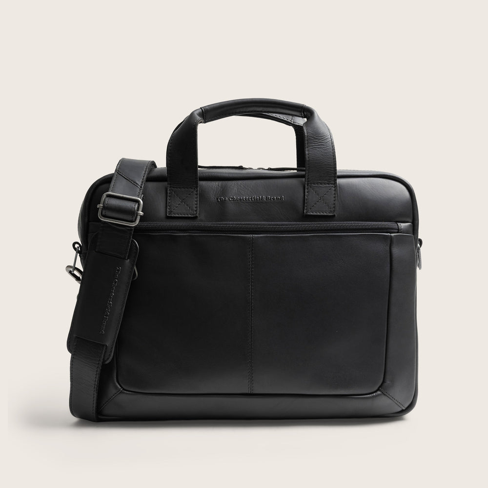 Sacoche Ordinateur en Cuir Noir Calvi