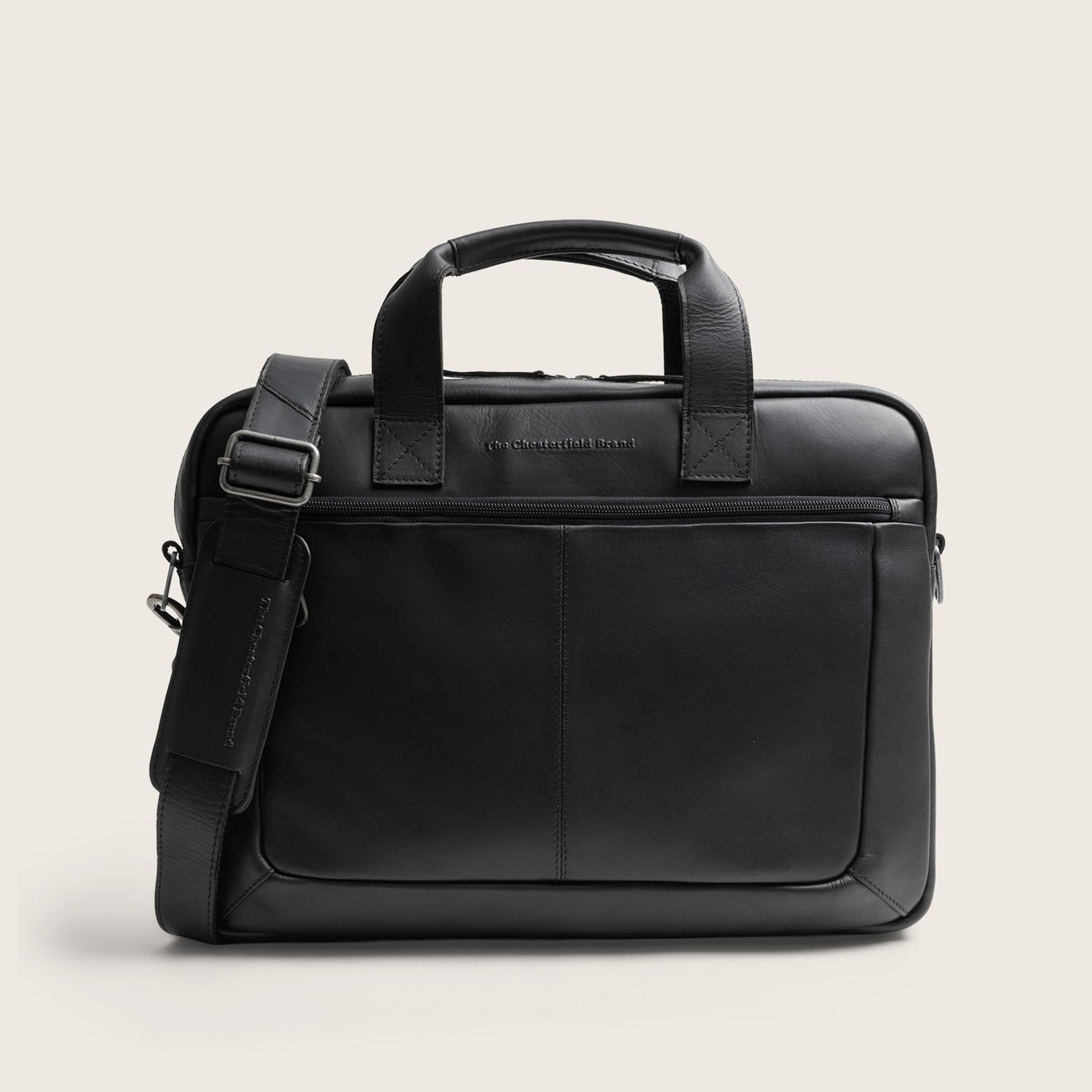 Leder Laptoptasche Schwarz Calvi