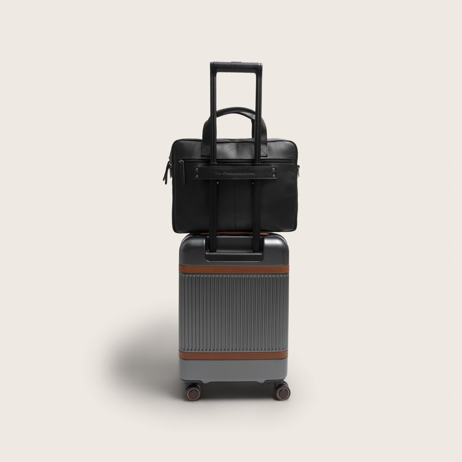 Leder Laptoptasche Schwarz Calvi
