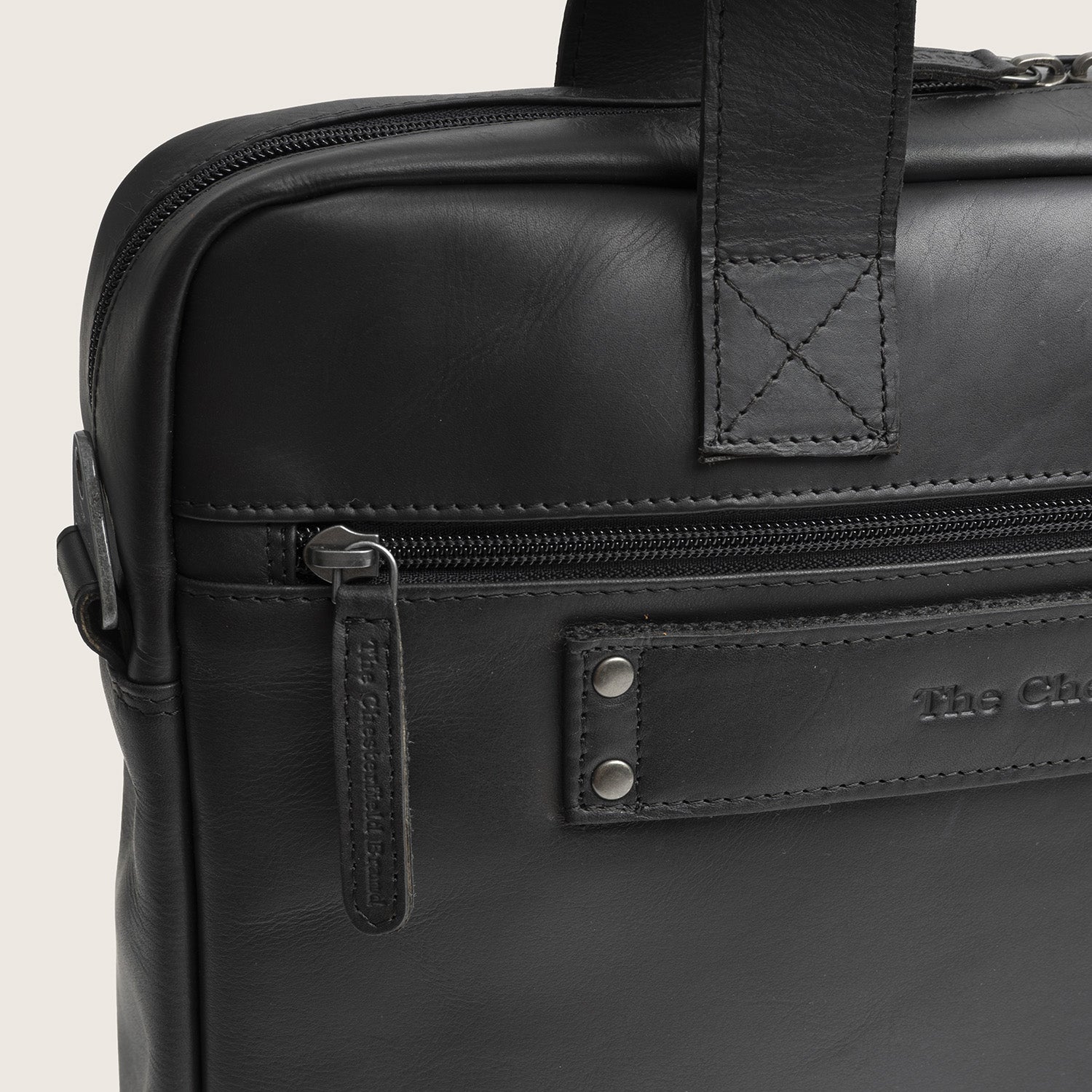 Leder Laptoptasche Schwarz Calvi