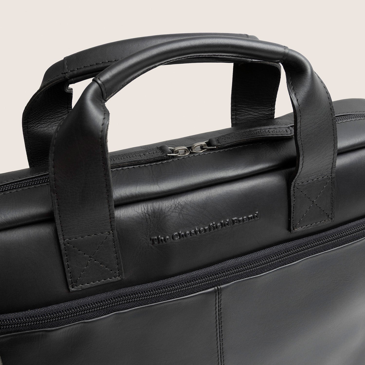 Leder Laptoptasche Schwarz Calvi