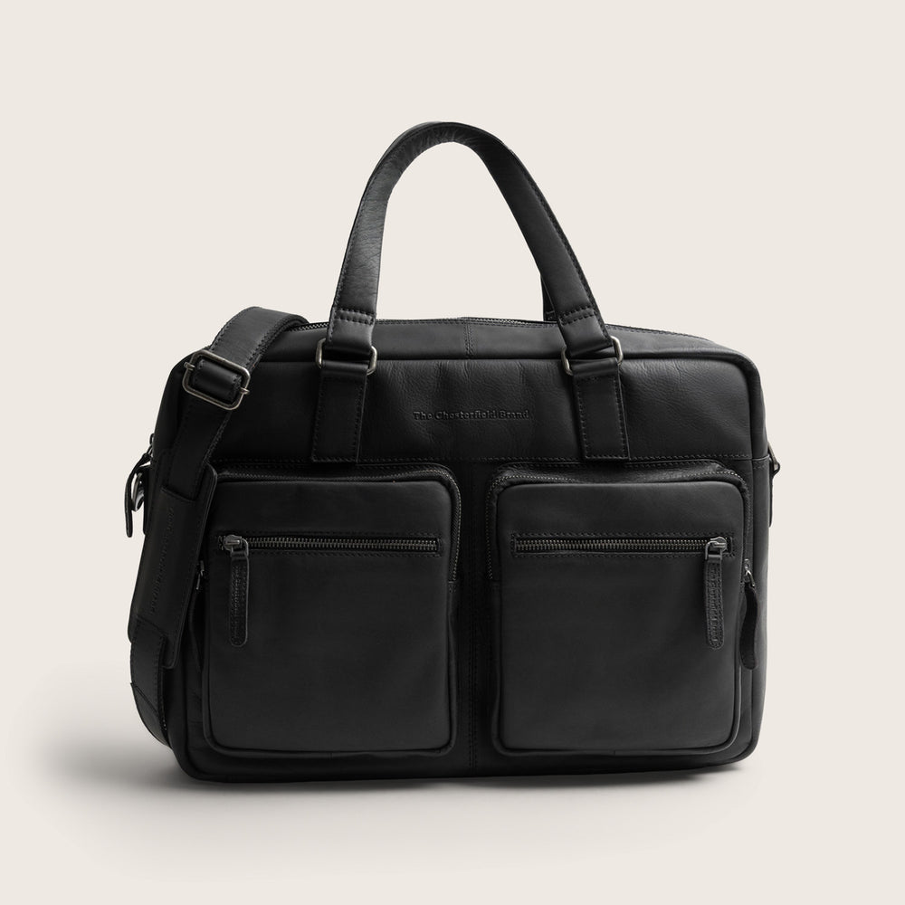 Sacoche Ordinateur en Cuir Noir Misha